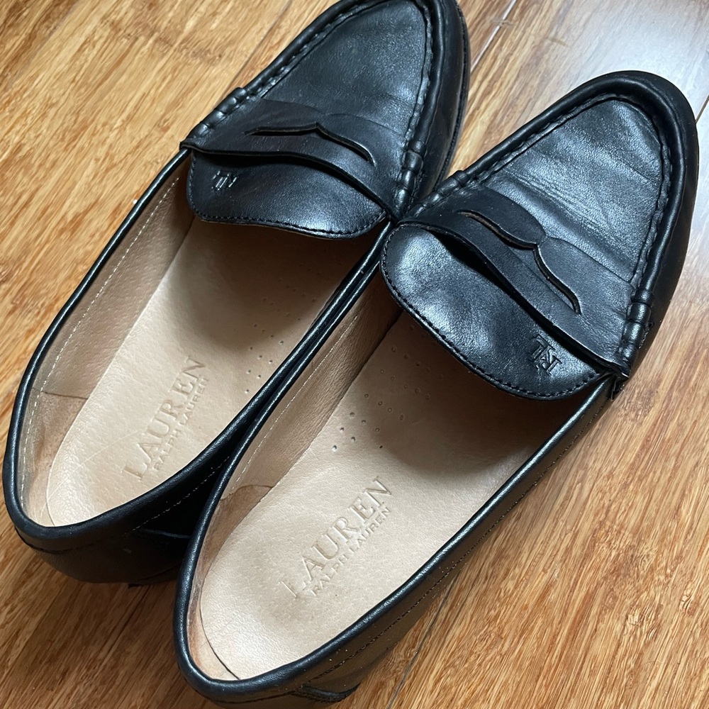 SOLD on another platform Ralph Lauren Classic Black Leather Loafers